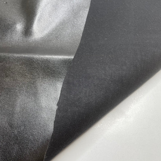 Stage Heat - Water Resistant Pleather Polyester Backing - Black - 1M Bundle - FABCYCLE Deadstock and Sustainble Fabrics and Sewing Supplies