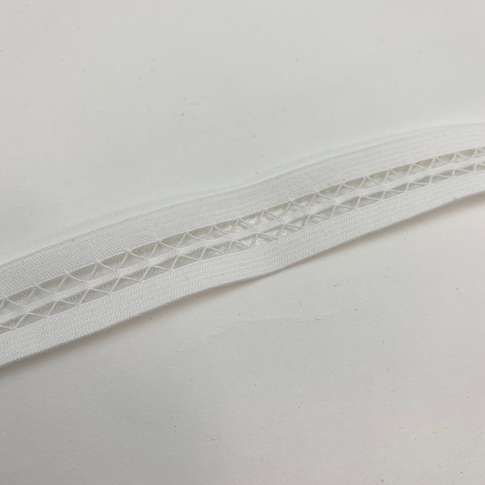 1" Decorative Elastic Strap - Stretch - White - Per Metre - FABCYCLE Deadstock and Sustainble Fabrics and Sewing Supplies (6563431972977)