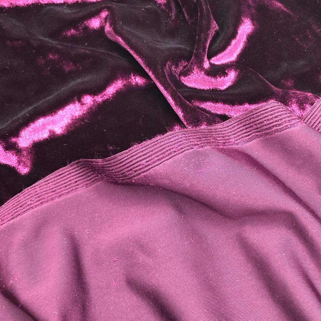 Luxurious - Crushed Velour Knit - Dark Purple - 2.50M Bundles - FABCYCLE Deadstock and Sustainble Fabrics and Sewing Supplies (4625350033521)