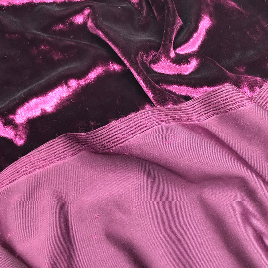 Luxurious - Crushed Velour Knit - Dark Purple - 2.50M Bundles - FABCYCLE Deadstock and Sustainble Fabrics and Sewing Supplies (4625350033521)