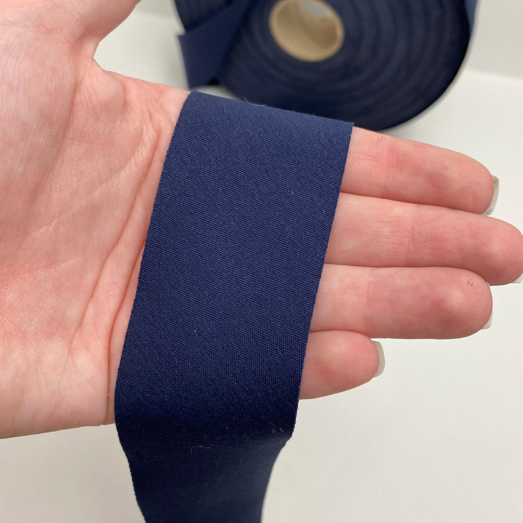1 1/2" Bias Tape - Cotton/Poly Woven - Navy Blue - FABCYCLE Deadstock and Sustainble Fabrics and Sewing Supplies (6544298508401)
