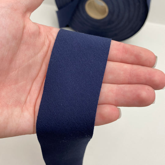 1 1/2" Bias Tape - Cotton/Poly Woven - Navy Blue - FABCYCLE Deadstock and Sustainble Fabrics and Sewing Supplies (6544298508401)