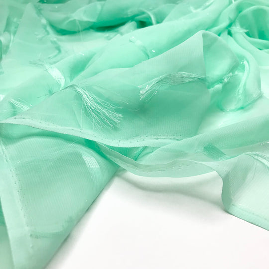 UB - Mint Tassels Tea - Poly Woven - Mint - 1.21M Bundle - FABCYCLE Deadstock and Sustainble Fabrics and Sewing Supplies (6611284459633)