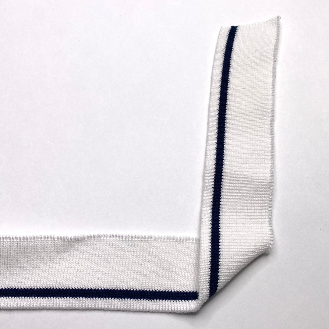 Cuffs Ribbing - White/Navy Stripes - FABCYCLE Deadstock and Sustainble Fabrics and Sewing Supplies (6589102489713)