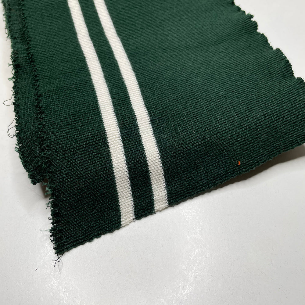 Ribbing - Double Width - Green/White Stripes - 2 Pack - FABCYCLE Deadstock and Sustainble Fabrics and Sewing Supplies (6823108313201)