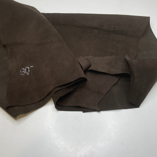 Dark Soil Joy - Suede Leather - Dark Brown - 0.67M Bundle - FABCYCLE Deadstock and Sustainble Fabrics and Sewing Supplies