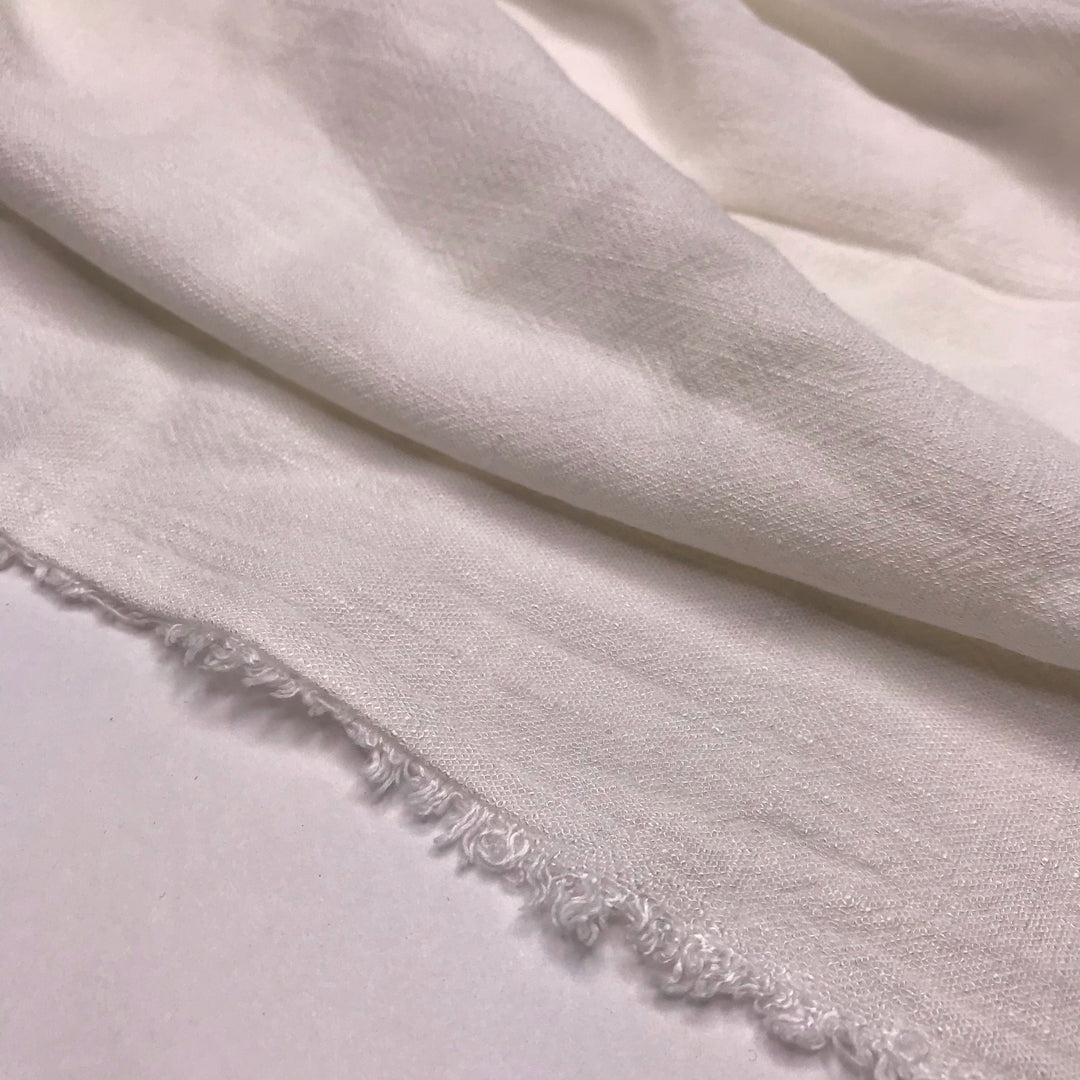 Summer Culottes - Noil Viscose Blend Woven - White - 1M Bundle - FABCYCLE Deadstock and Sustainble Fabrics and Sewing Supplies (6577764434033)