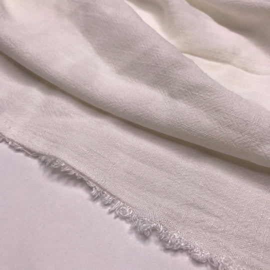 Summer Culottes - Noil Viscose Blend Woven - White - 1M Bundle - FABCYCLE Deadstock and Sustainble Fabrics and Sewing Supplies (6577764434033)