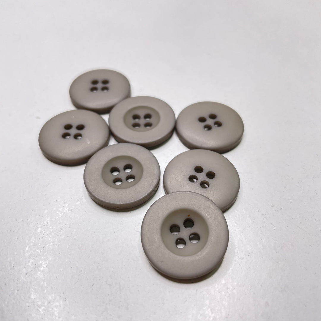 4 Hole Button - 20MM Plastic - Grey - 10 Pack - FABCYCLE Deadstock and Sustainble Fabrics and Sewing Supplies (6744548638833)