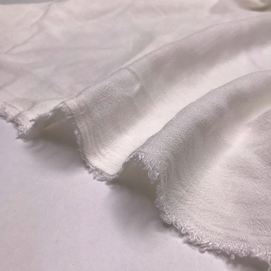 Summer Culottes - Noil Viscose Blend Woven - White - 1M Bundle - FABCYCLE Deadstock and Sustainble Fabrics and Sewing Supplies (6577764434033)