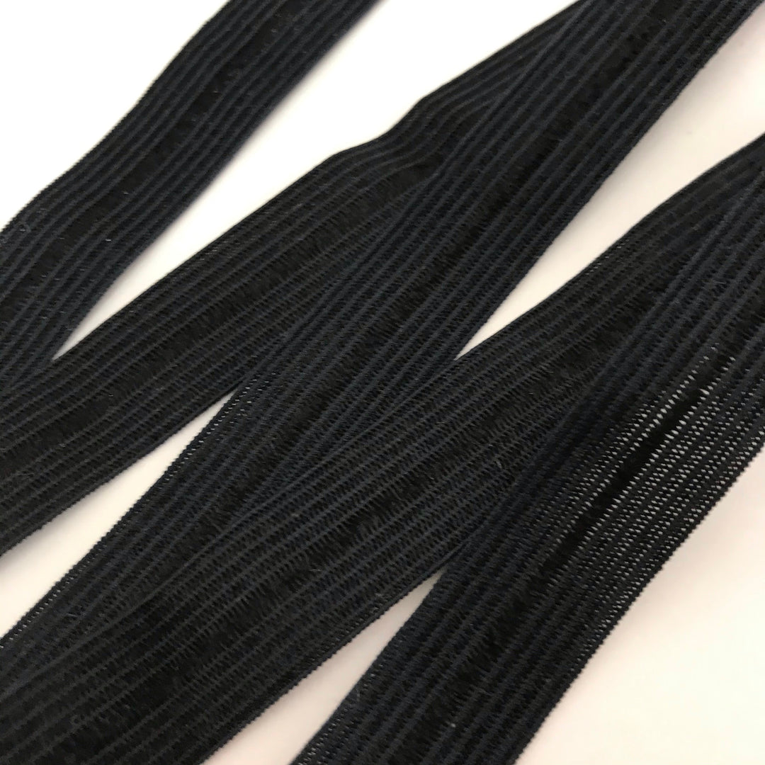 15mm Knit Fold Over Elastic - Black - 1M - FABCYCLE Deadstock and Sustainble Fabrics and Sewing Supplies (4451405267057)