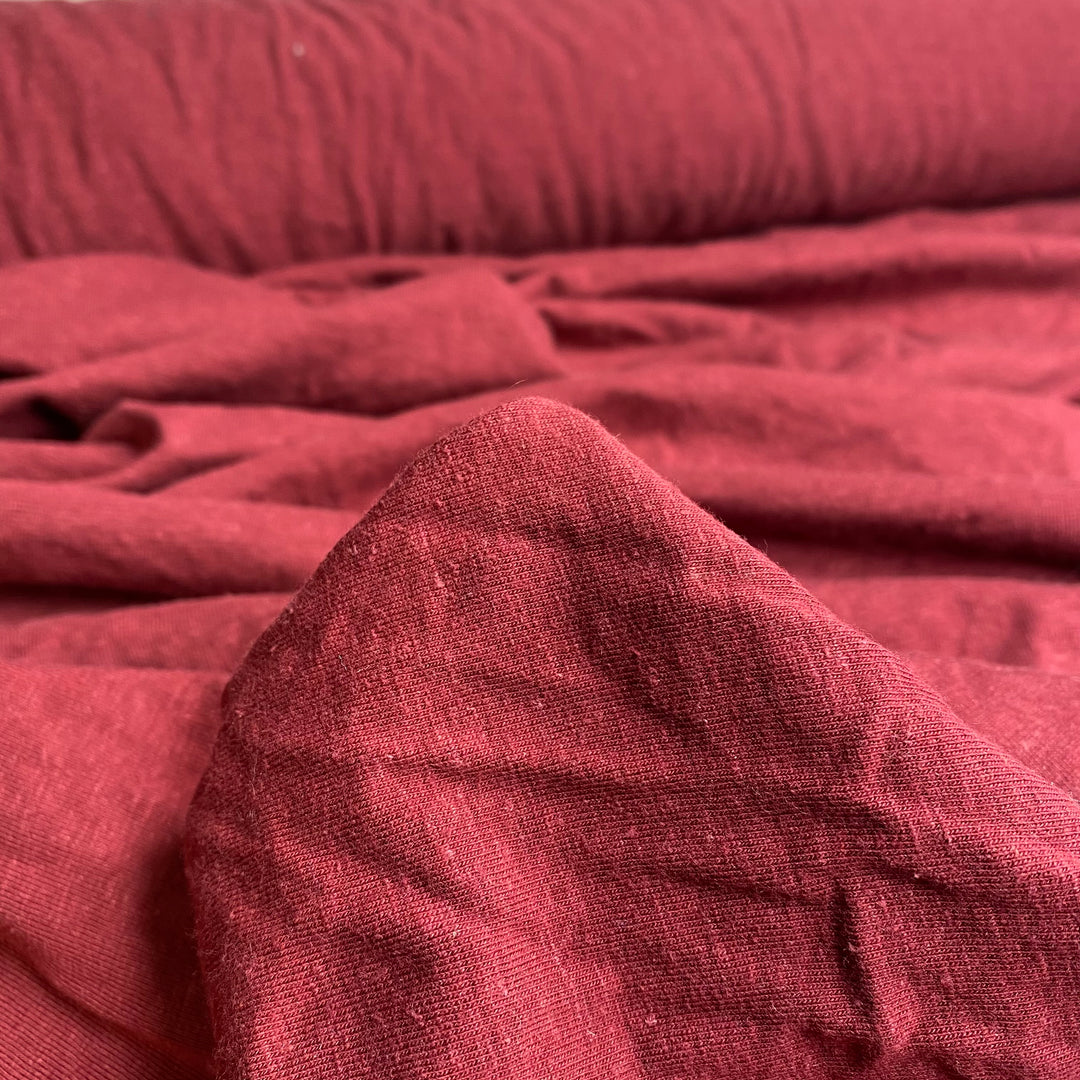 Rich Rose Chocolate - Cotton Blend Knit - Red - Bundles - FABCYCLE Deadstock and Sustainble Fabrics and Sewing Supplies (6561090470001)