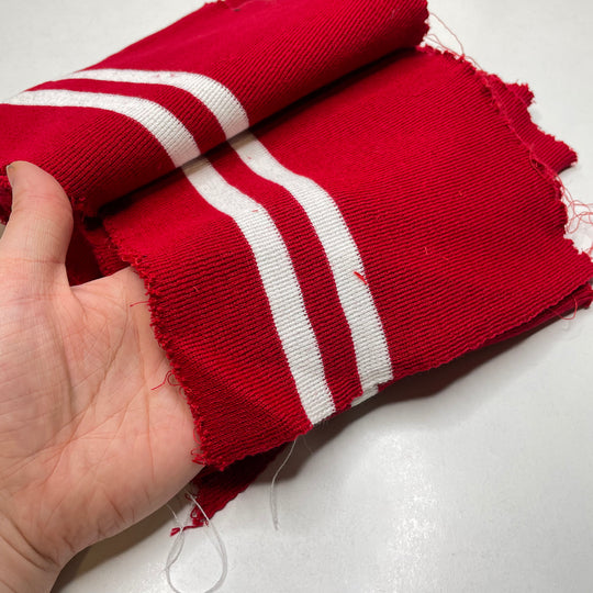 Ribbing - Double Width - Red/White Stripes - 3 Pack - FABCYCLE Deadstock and Sustainble Fabrics and Sewing Supplies (6823108051057)