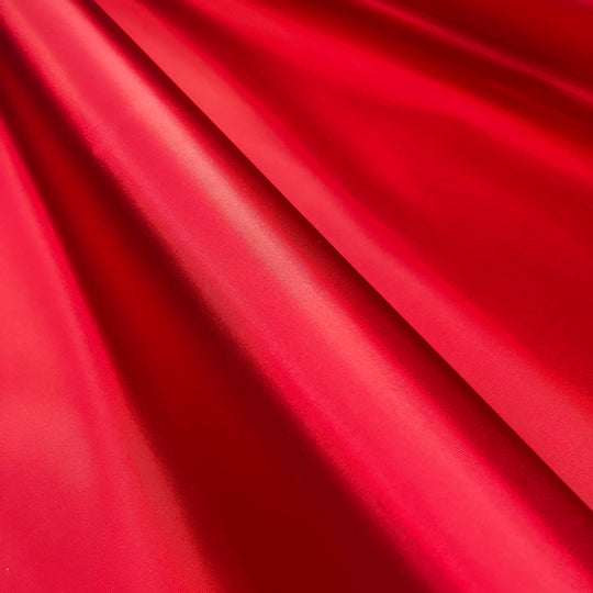 Cranberry - Polyester Satin Woven w/ Wax Backing - Red - 1/2 Meter - FABCYCLE Deadstock and Sustainble Fabrics and Sewing Supplies (4631726227569)