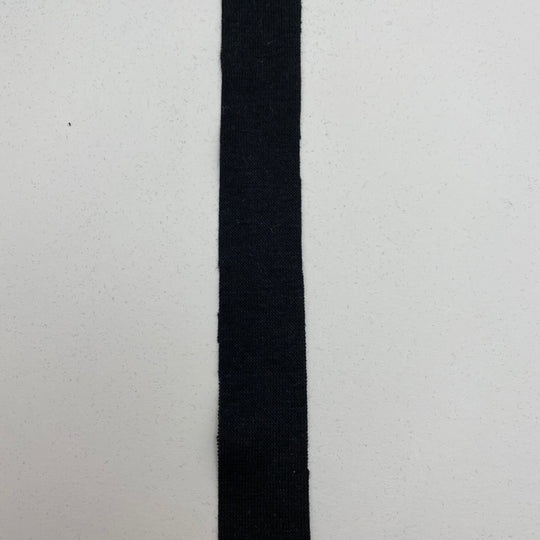 1" Bias Tape - Cotton/Spandex Knit - Black - FABCYCLE Deadstock and Sustainble Fabrics and Sewing Supplies (6539855265905)