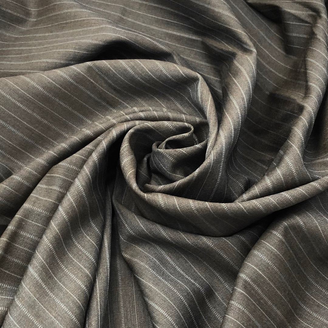 Chestnut Brown - Wool Woven - Taupe Brown / Silver - 1.08M Bundle - FABCYCLE Deadstock and Sustainble Fabrics and Sewing Supplies (4585803022449)