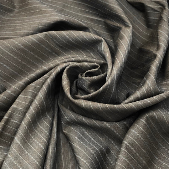 Chestnut Brown - Wool Woven - Taupe Brown / Silver - 1.08M Bundle - FABCYCLE Deadstock and Sustainble Fabrics and Sewing Supplies (4585803022449)