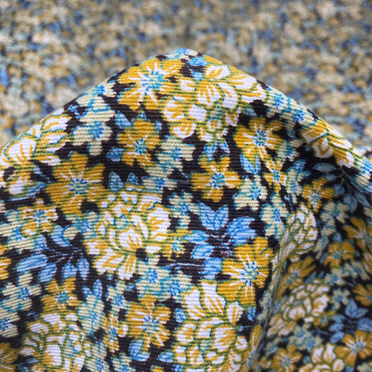 A Floral Dance - Twill Weave Cotton Woven - Yellow Multi Floral - Bundles - FABCYCLE Deadstock and Sustainble Fabrics and Sewing Supplies (6588370518129)