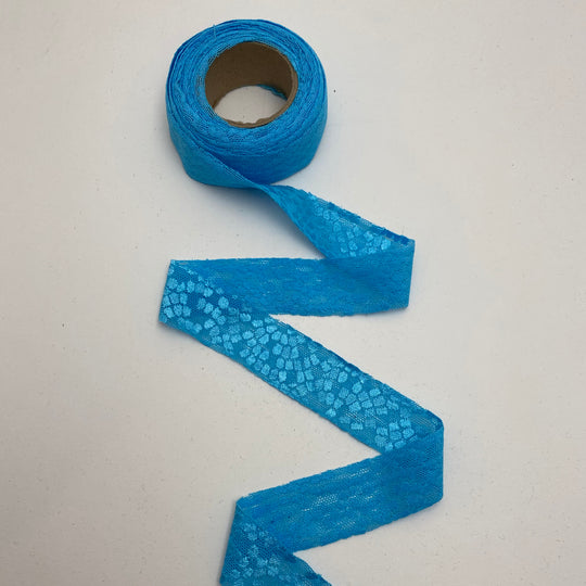 1" Bias Tape - Mesh Lace - Light Blue - FABCYCLE Deadstock and Sustainble Fabrics and Sewing Supplies (6539865718897)