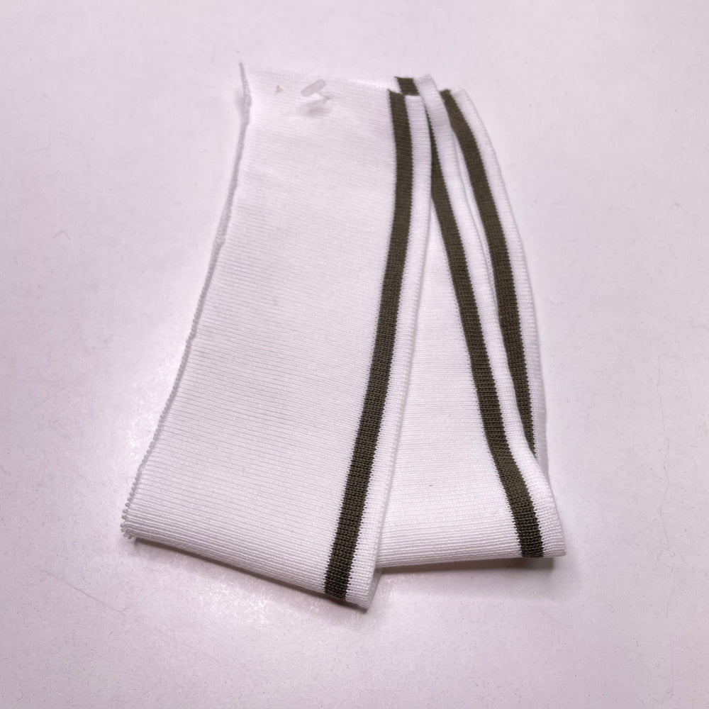 Collars Ribbing - White/Olive - 2 Pack - FABCYCLE Deadstock and Sustainble Fabrics and Sewing Supplies (6822742130801)