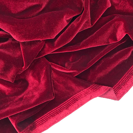 Ruby Slippers - Velour Knit - Red - 2.00M Bundle - FABCYCLE Deadstock and Sustainble Fabrics and Sewing Supplies (4625350590577)