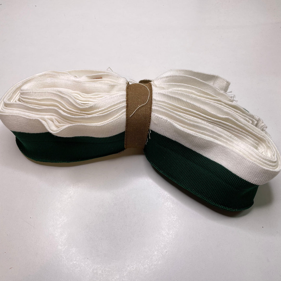 Ribbing - Double Width - Green/White - 8 Pack - FABCYCLE Deadstock and Sustainble Fabrics and Sewing Supplies (6823136460913)