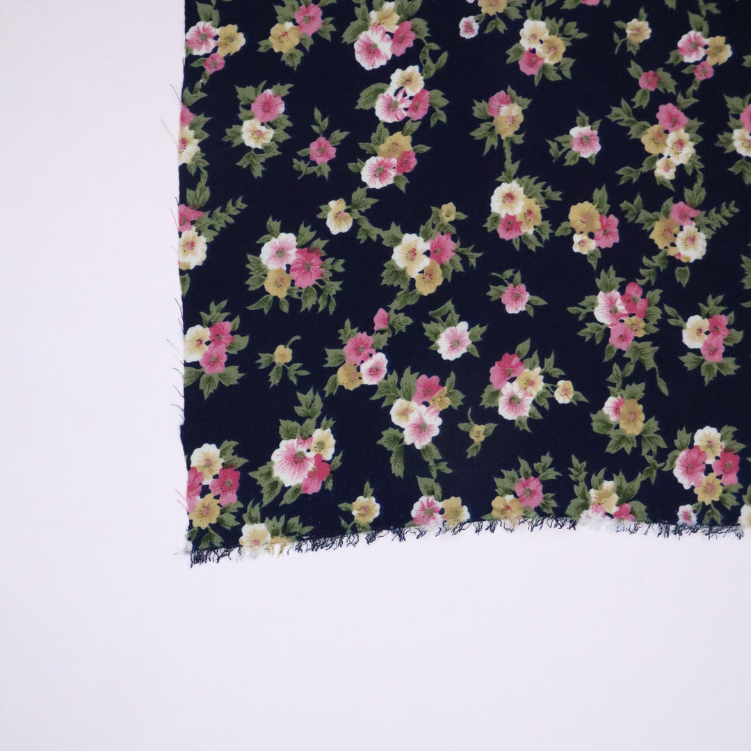 Daytime Dress - Floral Poly Woven - Navy/Pink - 3M Bundle - FABCYCLE Deadstock and Sustainble Fabrics and Sewing Supplies (4644756095089)