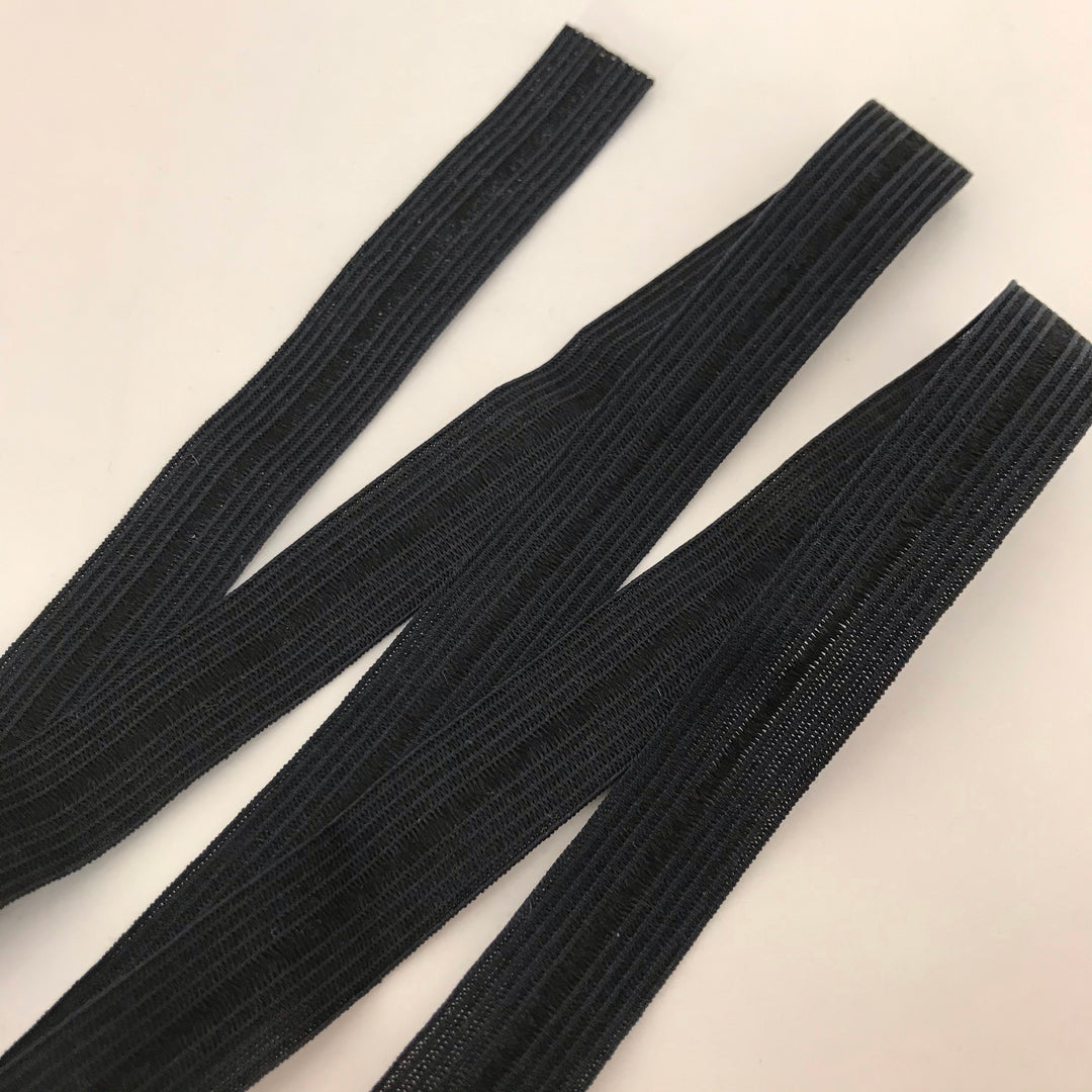 15mm Knit Fold Over Elastic - Black - 1M - FABCYCLE Deadstock and Sustainble Fabrics and Sewing Supplies (4451405267057)