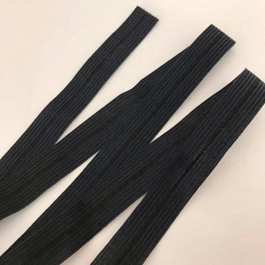 15mm Knit Fold Over Elastic - Black - 1M - FABCYCLE Deadstock and Sustainble Fabrics and Sewing Supplies (4451405267057)