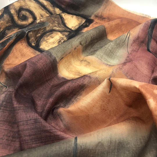 Mahogany Teakwood - Poly Woven Upholstery - Orange &amp; Maroon - 2.1M Bundle - FABCYCLE Deadstock and Sustainble Fabrics and Sewing Supplies (4572838690929)