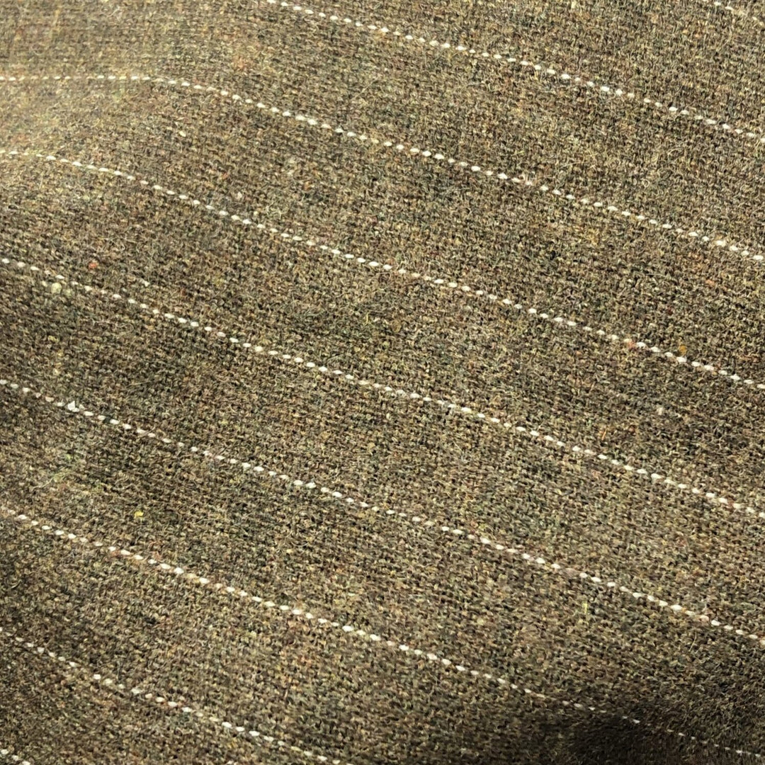 Waistcoat Pinstripes - Wool Woven - Olive Brown - 0.78M Bundle - FABCYCLE Deadstock and Sustainble Fabrics and Sewing Supplies (4585043492977)