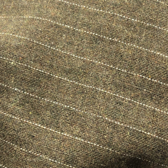 Waistcoat Pinstripes - Wool Woven - Olive Brown - 0.78M Bundle - FABCYCLE Deadstock and Sustainble Fabrics and Sewing Supplies (4585043492977)