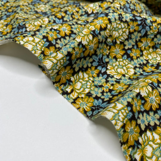 A Floral Dance - Twill Weave Cotton Woven - Yellow Multi Floral - Bundles - FABCYCLE Deadstock and Sustainble Fabrics and Sewing Supplies (6588370518129)