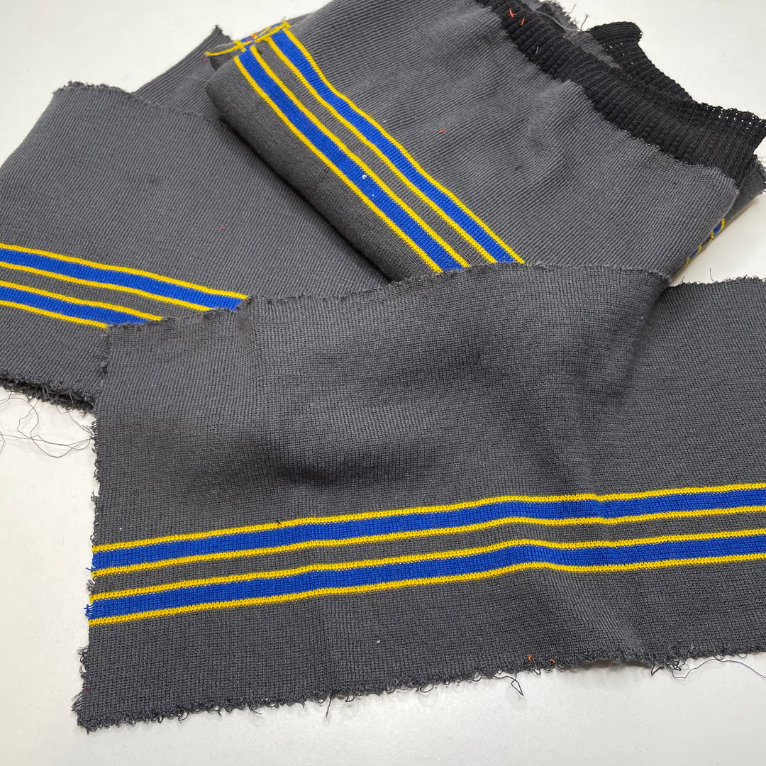 Multi-Use Ribbing - Double Width - Grey Multi Stripes - 3 Pack - FABCYCLE Deadstock and Sustainble Fabrics and Sewing Supplies (6823109394545)