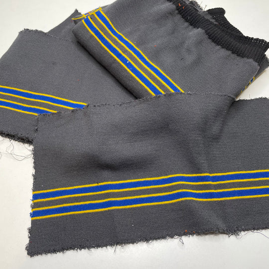 Multi-Use Ribbing - Double Width - Grey Multi Stripes - 3 Pack - FABCYCLE Deadstock and Sustainble Fabrics and Sewing Supplies (6823109394545)