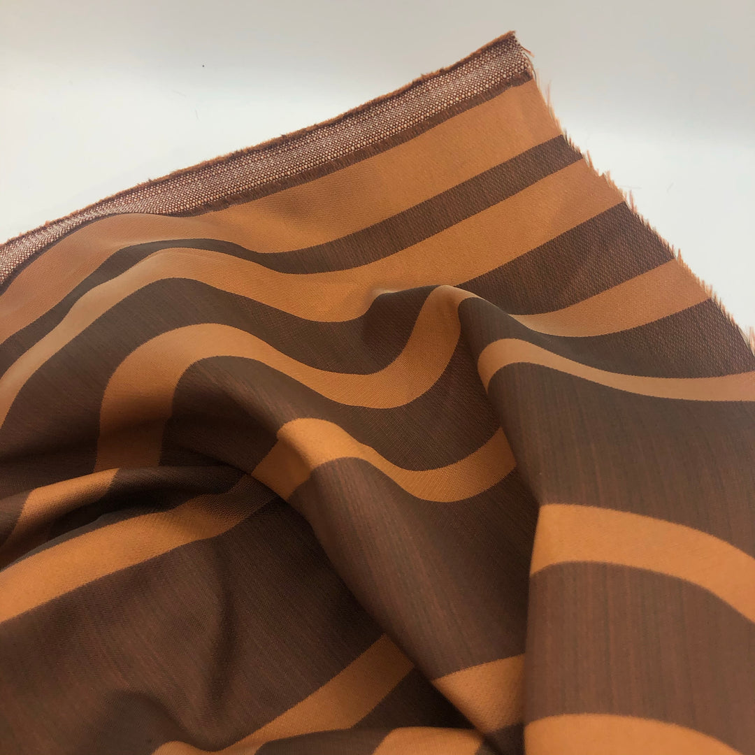Chocolate &amp; Peanut Butter - Poly Woven Upholstery - Orange &amp; Brown - 1/2 Meter - FABCYCLE Deadstock and Sustainble Fabrics and Sewing Supplies (4572833579121)