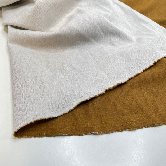 UB - Gingersnap - French Terry Natural Blend Knit - Brown/White - 0.95M Bundle - FABCYCLE Deadstock and Sustainble Fabrics and Sewing Supplies (6817807335537)