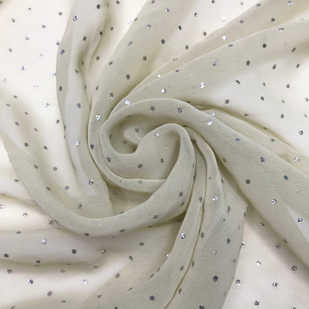 Sunspots - Glitter Poly Woven - Beige - 0.95M Bundle - FABCYCLE Deadstock and Sustainble Fabrics and Sewing Supplies (6589049602161)