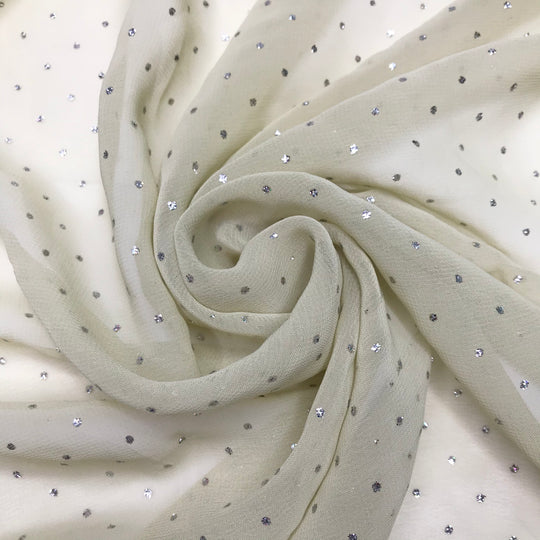 Sunspots - Glitter Poly Woven - Beige - 0.95M Bundle - FABCYCLE Deadstock and Sustainble Fabrics and Sewing Supplies (6589049602161)
