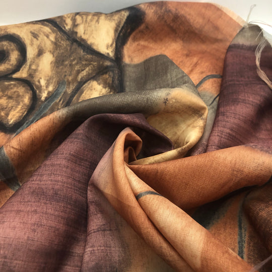 Mahogany Teakwood - Poly Woven Upholstery - Orange &amp; Maroon - 2.1M Bundle - FABCYCLE Deadstock and Sustainble Fabrics and Sewing Supplies (4572838690929)