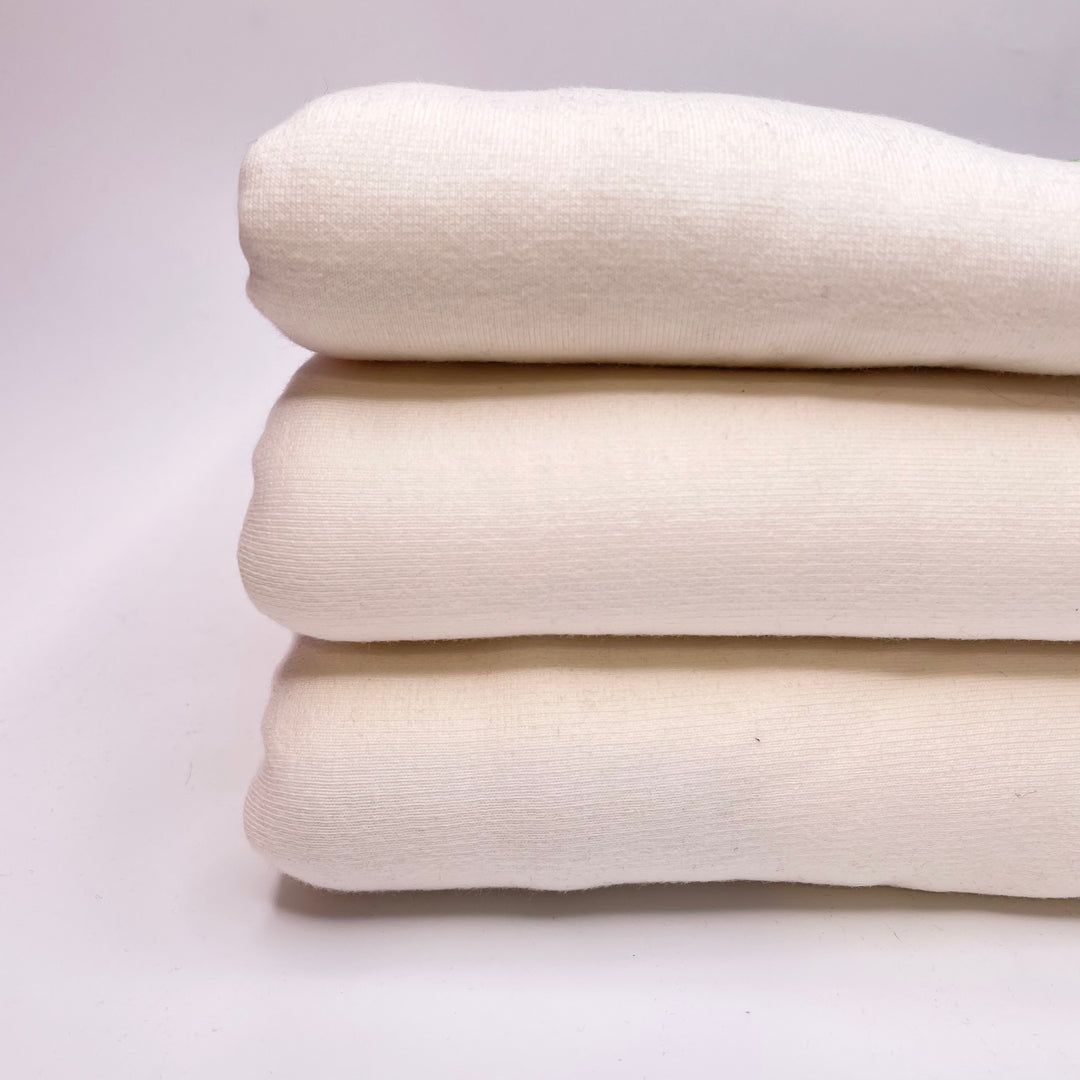 Thick Knit Pack - Cotton Blend - Off White - 3 Pack - FABCYCLE Deadstock and Sustainble Fabrics and Sewing Supplies
