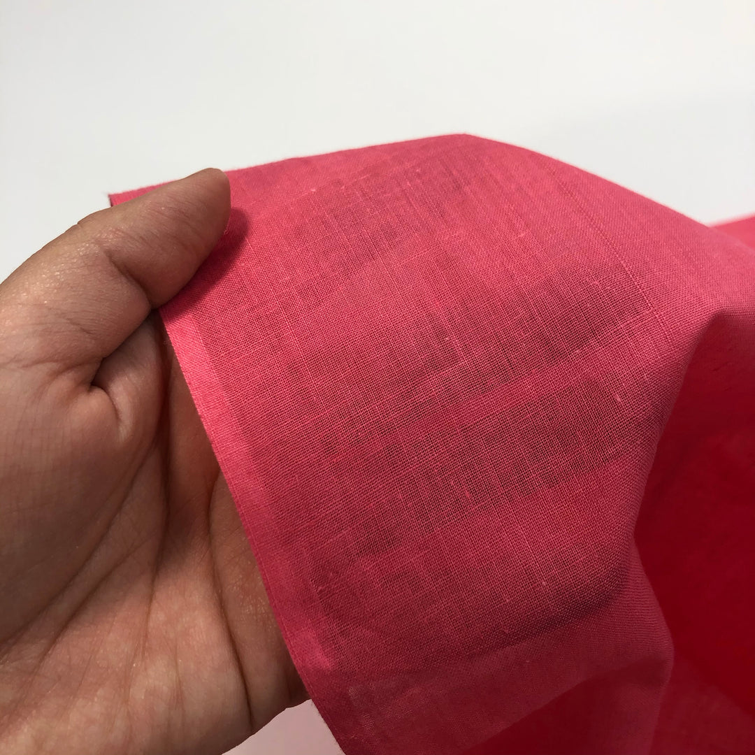 Pretty in Pink - Cotton Woven - Bright Pink - 1/2 Meter - FABCYCLE Deadstock and Sustainble Fabrics and Sewing Supplies (4610638545009)