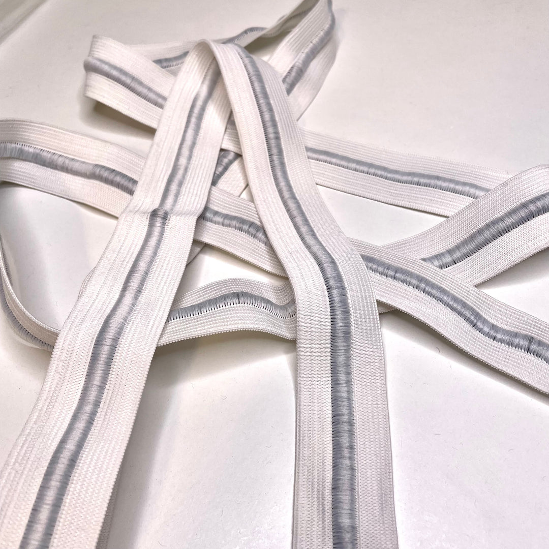 1 ¼" Drawcord Elastic - White/Black - 1M - FABCYCLE Deadstock and Sustainble Fabrics and Sewing Supplies (6660902191217)