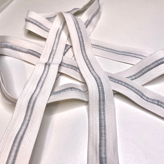 1 ¼" Drawcord Elastic - White/Black - 1M - FABCYCLE Deadstock and Sustainble Fabrics and Sewing Supplies (6660902191217)