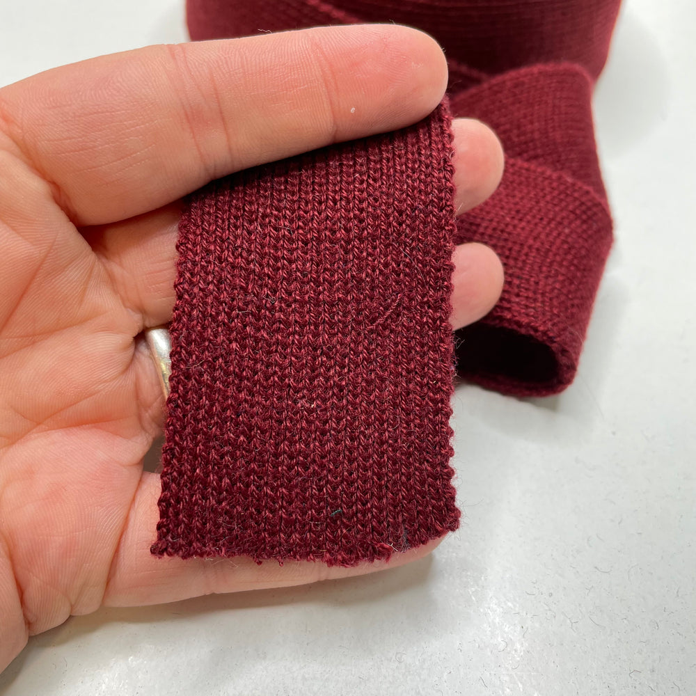 Waistbands Ribbing - Burgundy - 1M - FABCYCLE Deadstock and Sustainble Fabrics and Sewing Supplies (6823124729969)