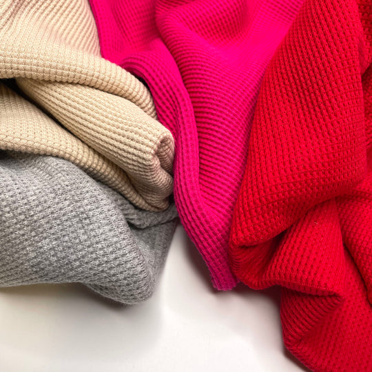 Waffle Knit Pack - Cotton Blend - Multi Color - 4 Pack - FABCYCLE Deadstock and Sustainble Fabrics and Sewing Supplies