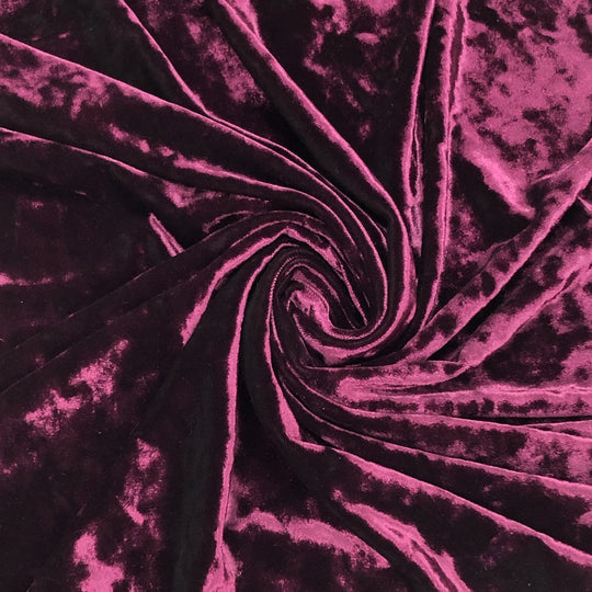 Luxurious - Crushed Velour Knit - Dark Purple - 2.50M Bundles - FABCYCLE Deadstock and Sustainble Fabrics and Sewing Supplies (4625350033521)