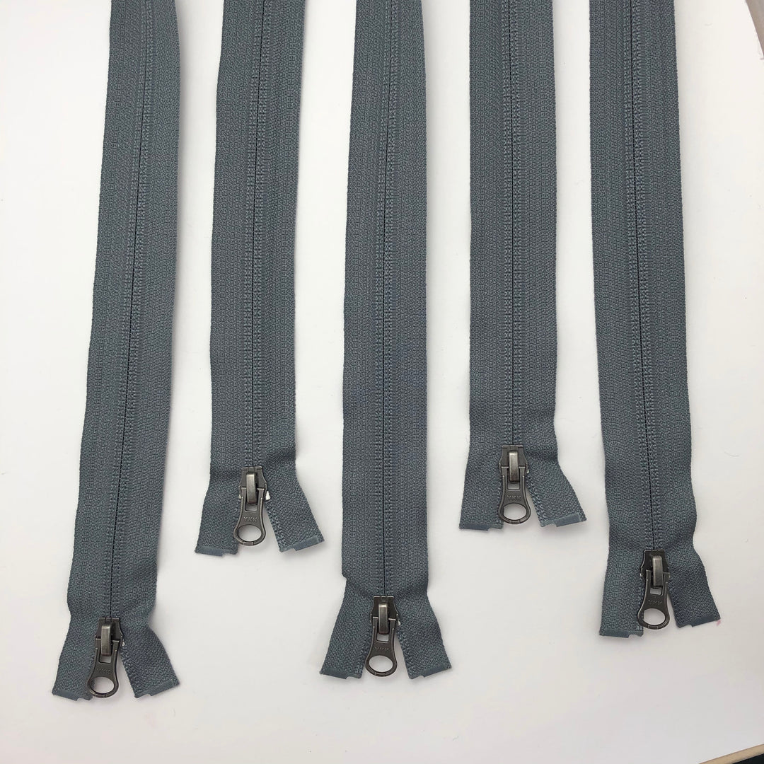 26" Invisible Coil Zipper - Separating - Stone Grey - 5 Pack - FABCYCLE Deadstock and Sustainble Fabrics and Sewing Supplies (4593452712049)