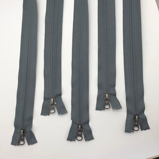 26" Invisible Coil Zipper - Separating - Stone Grey - 5 Pack - FABCYCLE Deadstock and Sustainble Fabrics and Sewing Supplies (4593452712049)