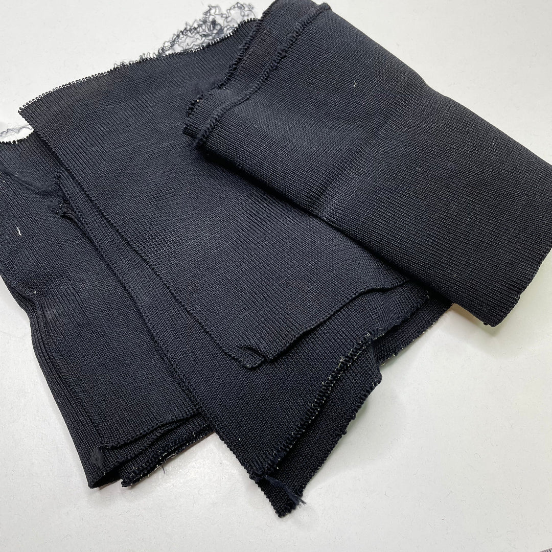 Waistbands Ribbing - Double Width - Black - 2 Pack - FABCYCLE Deadstock and Sustainble Fabrics and Sewing Supplies (6823151599729)